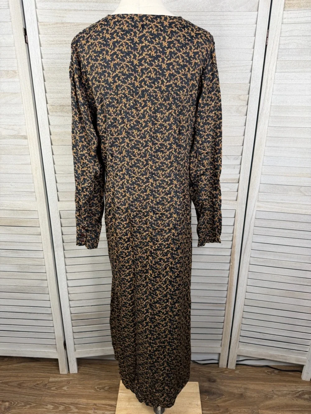 APRIL CORNELL (for Cornell Trading) Vintage 90's Cottage Floral Maxi Dress-Large - Picture 4 of 4